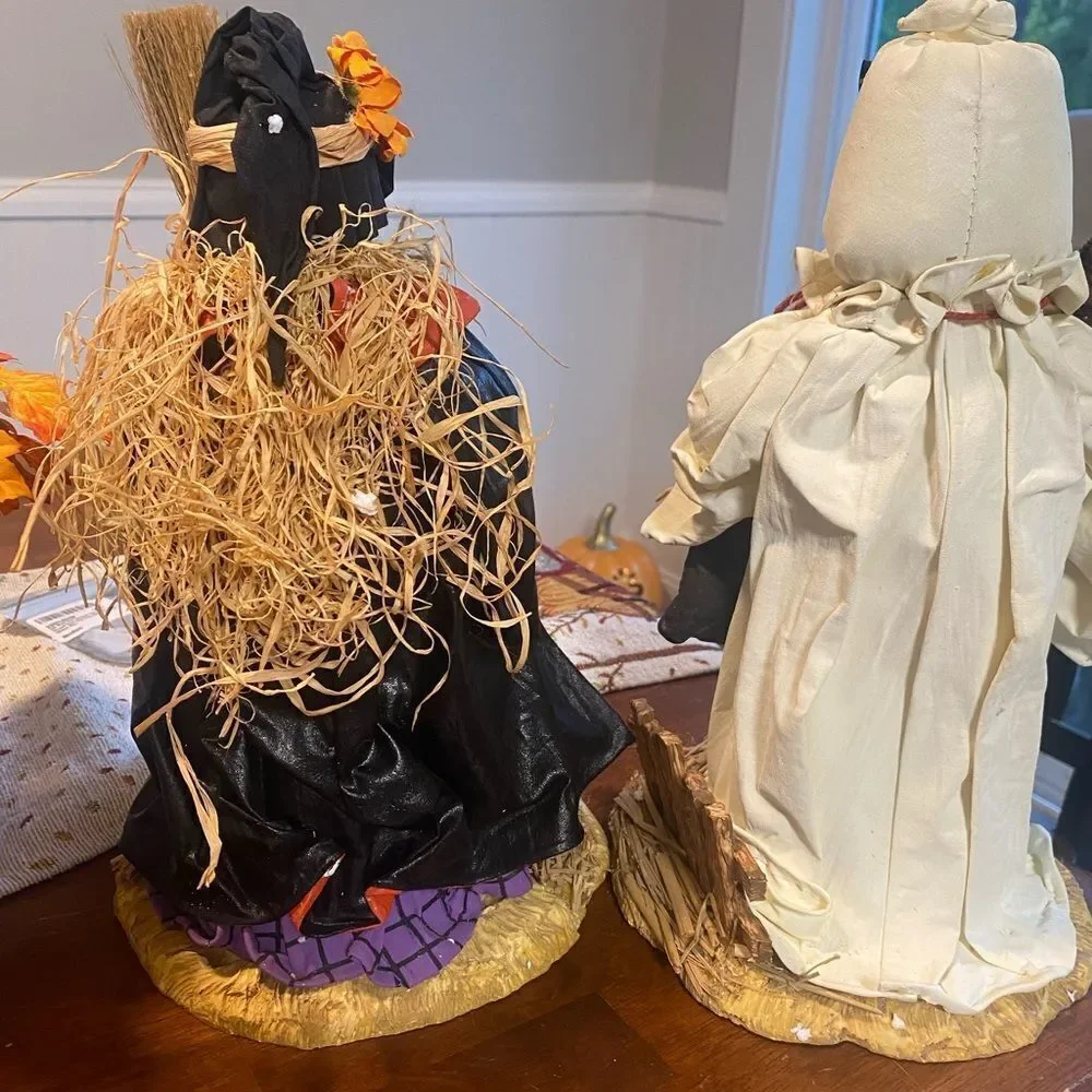 Halloween Fabric Mache Ghost and Witch 13